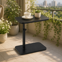 Table de chevet rétractable réglable en hauteur, table d'appoint mobile en forme de C avec roulettes pour petit espace, salon