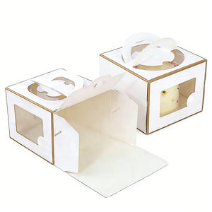 กล่องบรรจุภัณฑ์ของขวัญเค้กสำหรับงานแต่งงาน งานวันเกิด ขนมอบ ของหวานคริสต์มาส ทำจากวัสดุรีไซเคิลตามสั่ง - Product Image 1