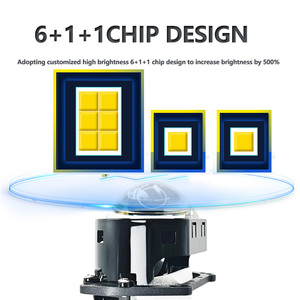 عدسة بروجكتور أمامية ثنائية Led موديل IDISON T6F، مقاس 3 بوصة، تصميم مربع، مصباح أمامي سبوت لايت بقوة 65 وات، 55 وات، 3800 لومن، لون أبيض 6500 كلفن، 5000 كلفن، قطع غيار سيارات - Product Image 6
