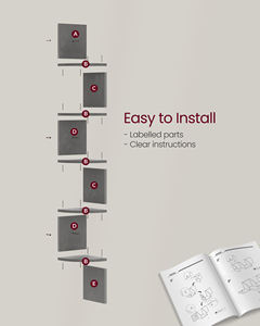 Estante de esquina <span class=keywords><strong>VASAGLE</strong></span>, estante de pared flotante de madera de 5 niveles para sala de estar y dormitorio - Product Image 5