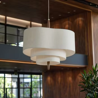 Modern LED kolye lamba E26 bej Rattan siyah beyaz saçak siyah plastik tavan fincan ayarlanabilir yükseklik otel kullanımı 5-Year