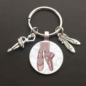 Ballet Dancer Figure Keychain <strong>Glass</strong> Girl Oil <strong>Painting</strong> Metal Key Chains Suitable Girls Fashion Who <strong>Love</strong> Dancing - Product Image 5