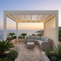 Pergola bioclimatique en aluminium personnalisable avec un design d'arborail écologique pour jardin, pavillon, patio, cour, terrasse