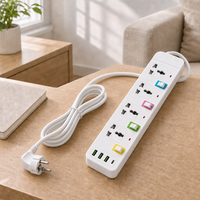 Multiprise standard en gros, 10A, 4 prises, 3 USB-A, 1 USB-C, 1,8m, IP20, durable, pour maison et bureau en Afrique