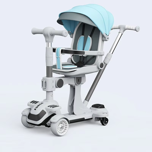 6-in-1 yaş için katlanabilir gölgelik gölge çocuk Scooter 1-<span class=keywords><strong>12</strong></span> itme sepeti döner tekerlek çocuklar tekme itme Scooter ile güvenlik çiti - Product Image 2