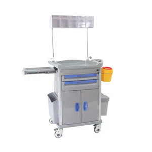 2024 Hospital Medical Anesthesia Cart ABS Treatment Trolley Cart Manufacturer With Drawers