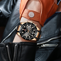 Recompensa de buena calidad cronógrafo automático fecha cuarzo movt Reloj para hombres de china shenzhen genial gran 2 dial analógico Reloj de pulsera