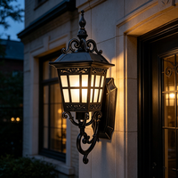 Lampes murales extérieures, alimentation secteur, étanches, noires, éclairage de jardin, lampe murale LED extérieure E27, étanche IP65, éclairage de couloir