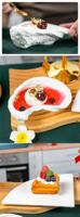 Upclayhome Présentoir de nourriture pour buffet en céramique Soucoupe oursin et assiette à caviar en forme de coquille