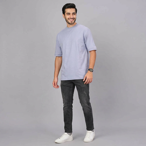 Camiseta de Hombre 100% Algodón, Diseño de Logotipo Personalizado, Calidad de Lujo, Cuello Redondo, Hombros Caídos, Estilo Urbano, Camisetas Lisas para Hombre - Product Image 1