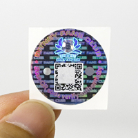 Stiker Hologram Keamanan Laser Kustom dengan Kode QR yang Dapat Dihapus dan Nomor Seri, Label Hologram 3D