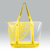 Sac fourre-tout en PVC transparent coloré personnalisable, imperméable, avec fermeture éclair, motif géométrique, haute qualité, multifonctionnel, portable