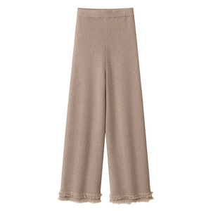 <span class=keywords><strong>Pantalon</strong></span> en cachemire pur pour <span class=keywords><strong>femme</strong></span>, coupe skinny, taille haute, jambe droite, épais, avec ourlet à 7 points de couture et franges, idéal pour l'hiver - Product Image 5
