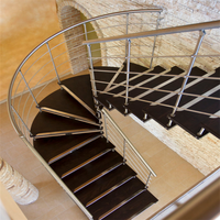 DAIYA escaliers extérieurs avec balustrade en acier, grand escalier incurvé en spirale