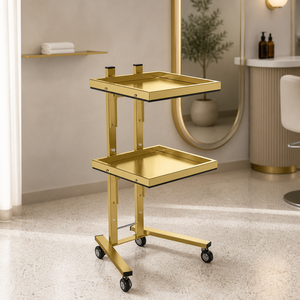 Chariot de Salon Pliable Moderne à 4 Roues au Design Contemporain pour Usage Domestique et Commercial - Chariot à Outils de Beauté pour Salle de Bain - Product Image 1