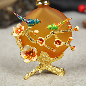 European exquisite butterfly enamel perfume empty flat bottle classical elegant exquisite essential <b>oil</b> bottle empty box - Product Image 2