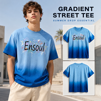 OEM-Hersteller Übergroßes 250GSM Dip-Dye Bedrucktes T-Shirt Sommer Hip-Hop Premium Baumwolle Streetwear Kurzarm-T-Shirt für Herren