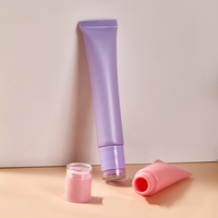Tube vide pour cosmétiques (brillant à lèvres, huile à lèvres, baume à lèvres) - Emballage en tube de couleur verte et jaune à pointe incurvée compressible pour rouge à lèvres