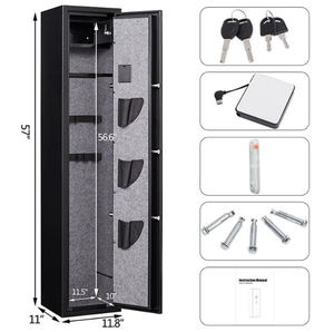 66.3lbs Heavy Duty Secure Storage Cabinet for Long Valuables, Metal Security With Internal Rack, Lockable <b>Safe</b> W39653821 the Int - Product Image 2