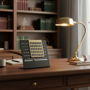 Metal Perpetual <b>Desk</b> Calendar with Date Month Slider Premium Office Table Calendar for Home Office Decor - Product Image 3