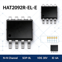 HAT2092R-EL-E Dual N Channel MOSFET SOP-8L 30V 6A Transistor Mode Enhancement untuk Manajemen Daya