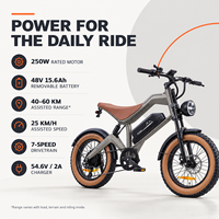 Toptan Satış Sadece 250W 48V 15.6Ah Büyük Tekerlekli Şişman Lastikli Dağ EV ET Arazi Şehir E Elektrikli Arazi Bisikleti Bisiklet MTB Bisiklet