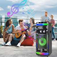CH-1208 Altavoz Inalámbrico UHF de 100W para Karaoke en Casa, Altavoz Bluetooth Portátil con Micrófono de Mano