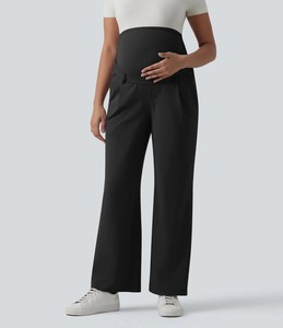 <span class=keywords><strong>Pantalon</strong></span> de maternité taille haute, coupe droite, respirant, longueur intégrale, avec poches, en nylon/spandex, collection printemps - Product Image 4