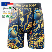 Boxers pour hommes en marque privée OEM, style pop art, impression numérique, haute élasticité, séchage rapide, caleçons en polyester anti-odeur