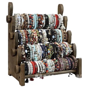 Wooden Bracelet Display <b>Stand</b> 4 Layers Solid Wood Jewelry Organizer Desktop Storage Rack For Home Use - Product Image 5