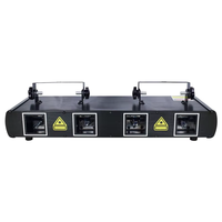 Hot Disco Laser Light 4 Lentilles RGB LED Stage Light DMX Voice Controlled Beam Laser Cube Dance Floor Club Effet Éclairage