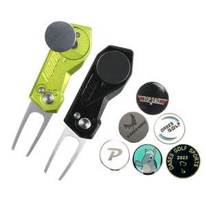 Nueva Herramienta Portátil Plegable Automática de Aluminio para Reparar Divots de Golf con Marcador de Pelota - Product Image 2