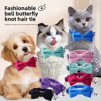 Collier réglable pour animaux de compagnie en coton avec cloche pour petits chiens et chats