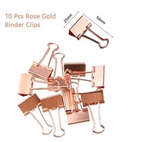 Ensemble de bureau en acrylique or Rose pour la rentrée scolaire avec clips et distributeur de ruban adhésif