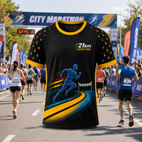 T-shirts de course à sublimation à séchage rapide, thème Fun Run, vêtements de marathon, maillot de sport respirant, personnalisable pour événements, course nocturne