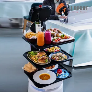 Restoran için satılık programlanabilir ai sürüş teslimat robot garson sunucu robotu