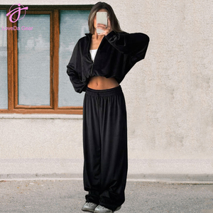 Loveda Ingrosso <span class=keywords><strong>Primavera</strong></span> 2026 Abbigliamento Donna: Cardigan con Zip a Maniche Lunghe Tinta Unita e Pantaloni Sportivi Casual - Product Image 2