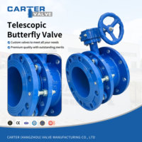 Válvula de Mariposa Telescópica Integrada de Acero Inoxidable 304 con Brida, Neumática, Revestida con EPDM, para Agua Municipal Enterrada, Estándar Personalizado