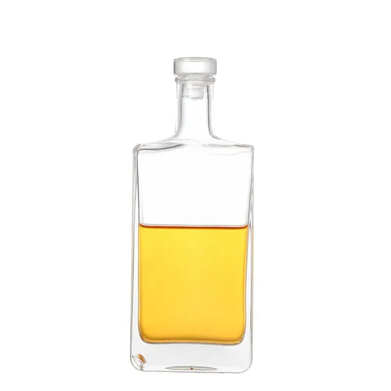 Transparente 500ml quadratische Glas Schnaps flasche Wodka Whisky Gin Tequila Flasche mit Schraub verschluss