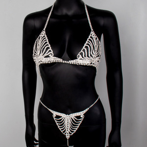 <span class=keywords><strong>Ensemble</strong></span> soutien-gorge et string de luxe en strass pour femme avec chaîne de corps respirante – <span class=keywords><strong>Lingerie</strong></span> de festival - Product Image 6