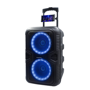 TS2802 doppia batteria da 8 pollici altoparlante senza fili palmare microfono esterno Karaoke altoparlante carrello con aste - Product Image 1