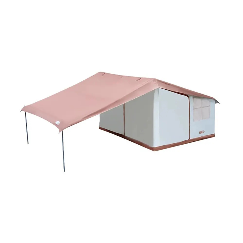 خيمة تخييم فاخرة محمولة قابلة للنفخ خيمة عائلية كبيرة مصنوعة من قماش أكسفورد ومزودة بمساحة مضادة للماء للمخيمين في الهواء الطلق