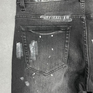 Baixo MOQ 30 + Customizável OEM ODM Flare Calças Homens Jeans Calças Casual Desgaste Diário Jeans Rasgado Na Moda - Product Image 6