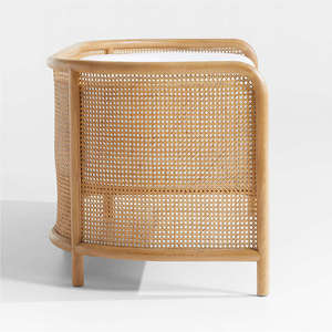 Lounge Sofa Stuhl Cane Sofa mit weißem Kissen Holzrahmen Rattan Stuhl Set Wohnzimmer möbel - Product Image 6