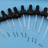 Capuchon compte-gouttes en caoutchouc et plastique pour pipette, couvercles jetables pour bouteilles en verre blanc noir avec pipette en caoutchouc