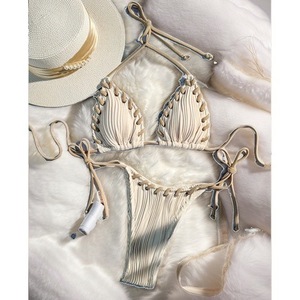 2024 New European and American Style Fresh and <b>Sweet</b> <b>Personalized</b> Two-Piece Swimsuit Bikini Cross-border Trade - Product Image 1