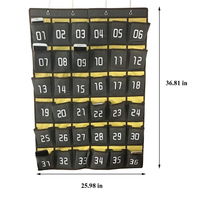 Gráfico de bolsillos numerados para el aula, soporte para teléfonos móviles, organizador colgante para puerta de pared (30 bolsillos)