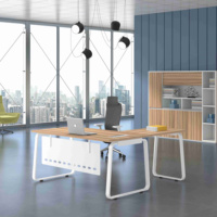 Penjualan laris biasa meja kantor meja kantor sudut putih kaki meja Metal Modem OEM lapisan bubuk furnitur Modern