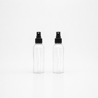 Flacon pulvérisateur transparent en PET de 120 ml (4 oz) de qualité supérieure avec pulvérisateur à fine brume noir, approuvé par la TSA, réutilisable, pour les soins de la peau