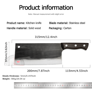 Wholesale Hand Forged Kitchen Cleaver, High‑Carbon Steel Chinese Chef Knife for Meat Vegetable Cutting, Large Stock Available - Product Image 6